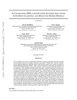 Accelerating PDE-constrained Inverse Solutions with Deep Learning and
  Reduced Order Models
