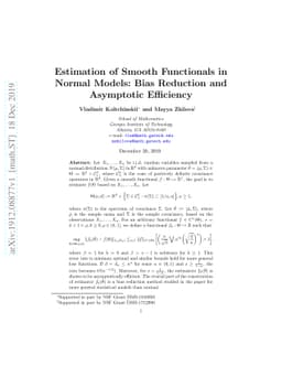 Estimation of Smooth Functionals in Normal Models: Bias Reduction and
  Asymptotic Efficiency