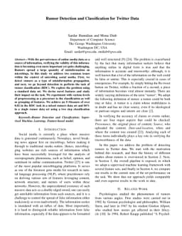 Rumor Detection and Classification for Twitter Data