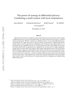The power of synergy in differential privacy: Combining a small curator
  with local randomizers
