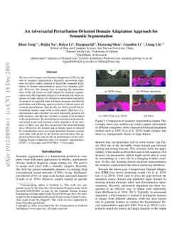 An Adversarial Perturbation Oriented Domain Adaptation Approach for
  Semantic Segmentation