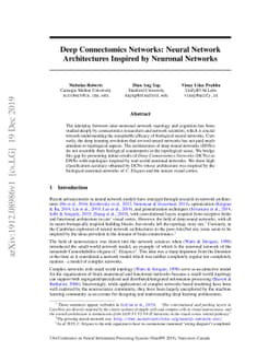 Deep Connectomics Networks: Neural Network Architectures Inspired by
  Neuronal Networks