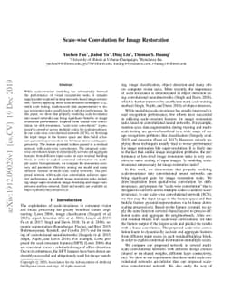 Scale-wise Convolution for Image Restoration