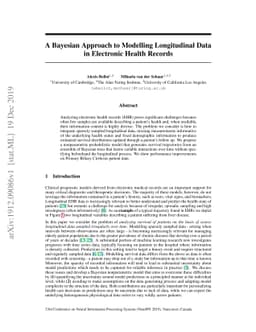 A Bayesian Approach to Modelling Longitudinal Data in Electronic Health
  Records