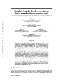 Mean field theory for deep dropout networks: digging up gradient
  backpropagation deeply
