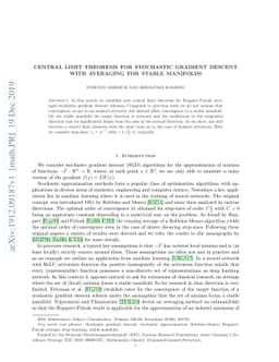 Central limit theorems for stochastic gradient descent with averaging
  for stable manifolds