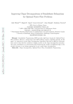 Improving Clique Decompositions of Semidefinite Relaxations for Optimal
  Power Flow Problems
