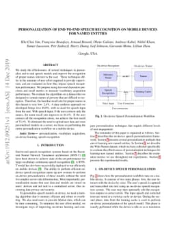 Personalization of End-to-end Speech Recognition On Mobile Devices For
  Named Entities