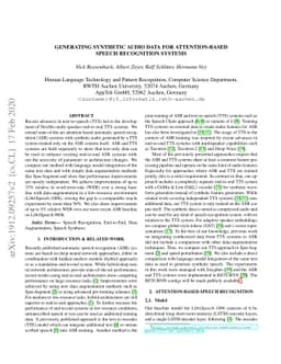 Generating Synthetic Audio Data for Attention-Based Speech Recognition
  Systems