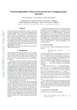 Practical applicability of deep neural networks for overlapping speaker
  separation