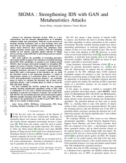 SIGMA : Strengthening IDS with GAN and Metaheuristics Attacks