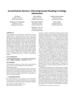 AI and Holistic Review: Informing Human Reading in College Admissions