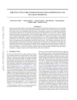 FQ-Conv: Fully Quantized Convolution for Efficient and Accurate
  Inference