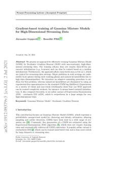 Gradient-based training of Gaussian Mixture Models for High-Dimensional
  Streaming Data