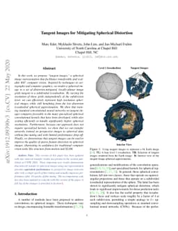 Tangent Images for Mitigating Spherical Distortion