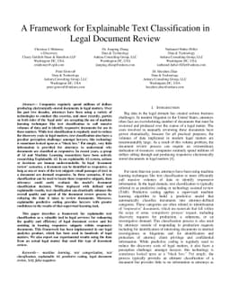A Framework for Explainable Text Classification in Legal Document Review