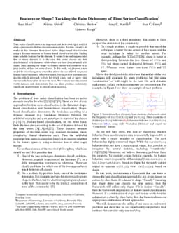 Features or Shape? Tackling the False Dichotomy of Time Series
  Classification