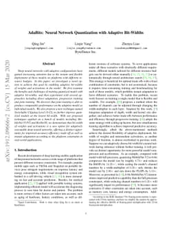 AdaBits: Neural Network Quantization with Adaptive Bit-Widths