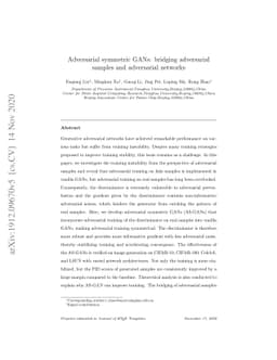 Adversarial symmetric GANs: bridging adversarial samples and adversarial
  networks
