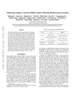 Mastering Complex Control in MOBA Games with Deep Reinforcement Learning