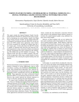Vertex Feature Encoding and Hierarchical Temporal Modeling in a
  Spatial-Temporal Graph Convolutional Network for Action Recognition