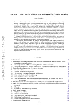 Community detection in node-attributed social networks: a survey