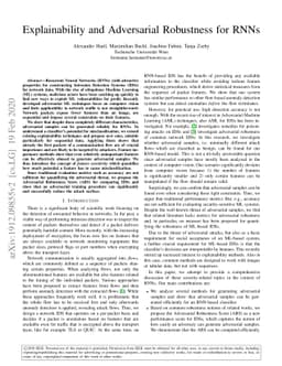 Explainability and Adversarial Robustness for RNNs