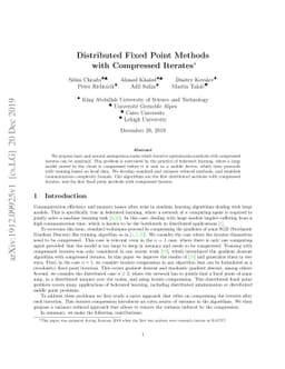 Distributed Fixed Point Methods with Compressed Iterates