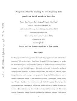Progressive transfer learning for low frequency data prediction in full
  waveform inversion