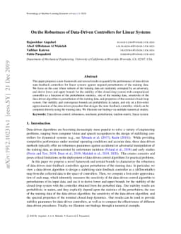 On the Robustness of Data-Driven Controllers for Linear Systems