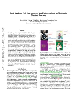 Look, Read and Feel: Benchmarking Ads Understanding with Multimodal
  Multitask Learning