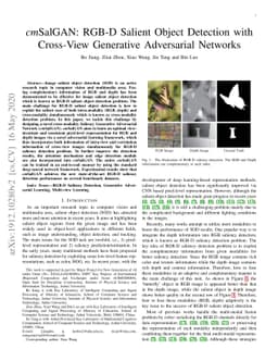 \emph{cm}SalGAN: RGB-D Salient Object Detection with Cross-View
  Generative Adversarial Networks