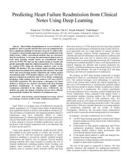 Predicting Heart Failure Readmission from Clinical Notes Using Deep
  Learning