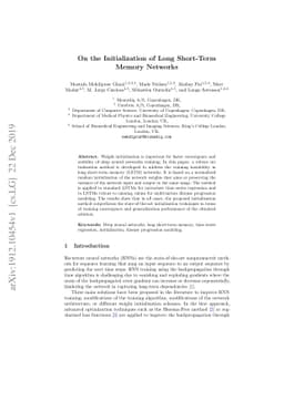 On the Initialization of Long Short-Term Memory Networks