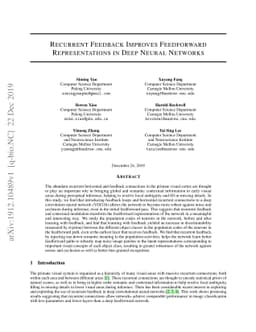 Recurrent Feedback Improves Feedforward Representations in Deep Neural
  Networks