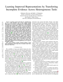 Learning Improved Representations by Transferring Incomplete Evidence
  Across Heterogeneous Tasks