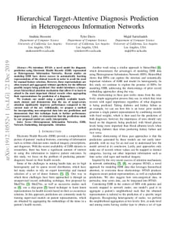 Hierarchical Target-Attentive Diagnosis Prediction in Heterogeneous
  Information Networks