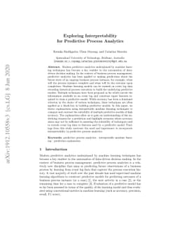 Exploring Interpretability for Predictive Process Analytics