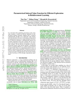 Parameterized Indexed Value Function for Efficient Exploration in
  Reinforcement Learning