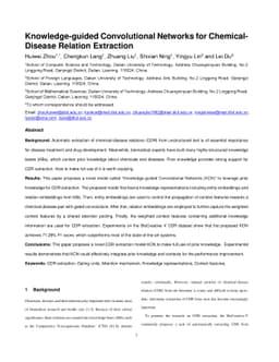 Knowledge-guided Convolutional Networks for Chemical-Disease Relation
  Extraction