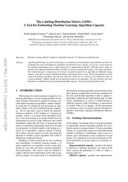 The Labeling Distribution Matrix (LDM): A Tool for Estimating Machine
  Learning Algorithm Capacity