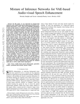 Mixture of Inference Networks for VAE-based Audio-visual Speech
  Enhancement