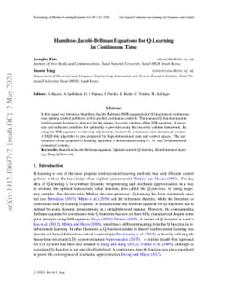 Hamilton-Jacobi-Bellman Equations for Q-Learning in Continuous Time