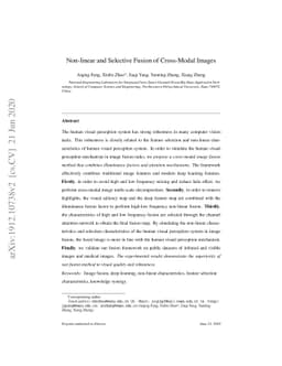 Non-linear and Selective Fusion of Cross-Modal Images