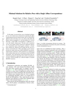 Minimal Solutions for Relative Pose with a Single Affine Correspondence