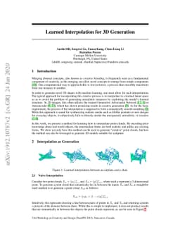Learned Interpolation for 3D Generation