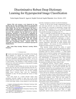 Discriminative Robust Deep Dictionary Learning for Hyperspectral Image
  Classification