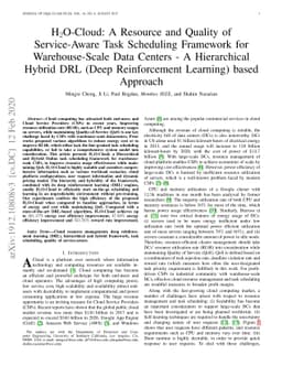 H2O-Cloud: A Resource and Quality of Service-Aware Task Scheduling
  Framework for Warehouse-Scale Data Centers -- A Hierarchical Hybrid DRL (Deep
  Reinforcement Learning) based Approach