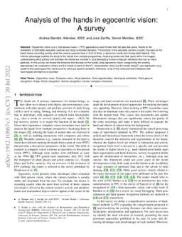 Analysis of the hands in egocentric vision: A survey