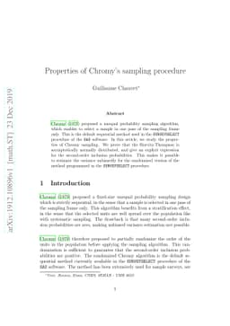 Properties of Chromy's sampling procedure